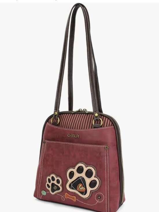 CHALA PAW PRINT CONVERTIBLE BACKPACK PURSE TOTE SO CUTE! main image 8